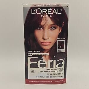 L'Oreal Feria 26 Black Cherry 3X Highlight Hair Shimmering Color All Hair Types